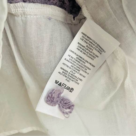 ANTHROPOLOGIE NWT Maeve Layered Peplum Turtleneck Light Purple & White - Picture 8 of 16